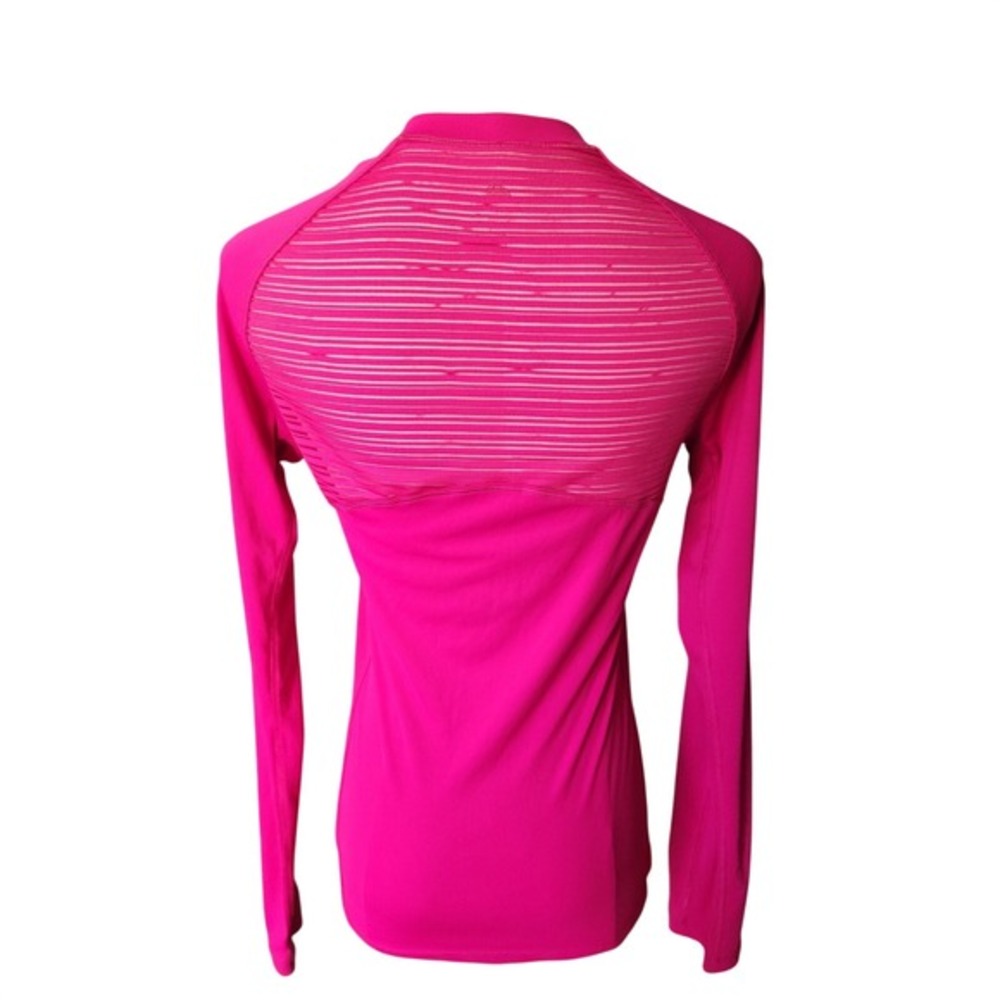 Adidas Long Sleeve‎ V Neck Athletic Top Pink Striped Back Womens S - Picture 2 of 7